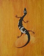 Salamandre, peinture à l'acrylique.